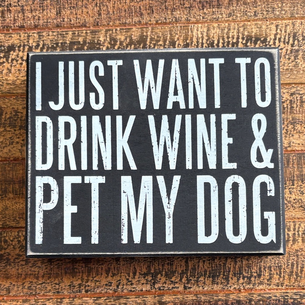 Primitives by Kathy Black and White Dog Sign-NWT